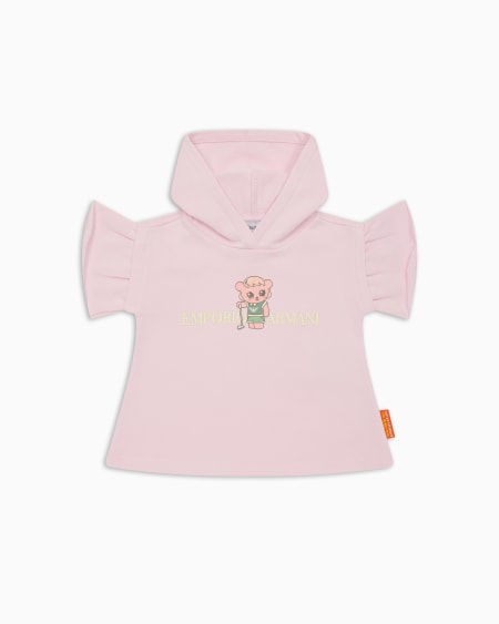 Armani Vestido de punto orgánico con estampado Manga Bear Crew ASV