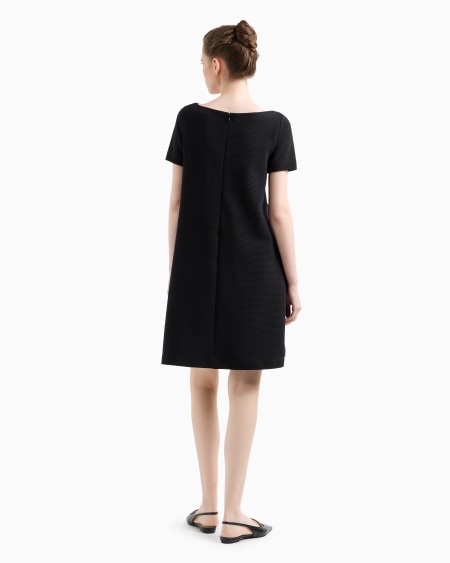 Armani Vestido De Punto Ottoman Con Escote Barco Y Cinturón