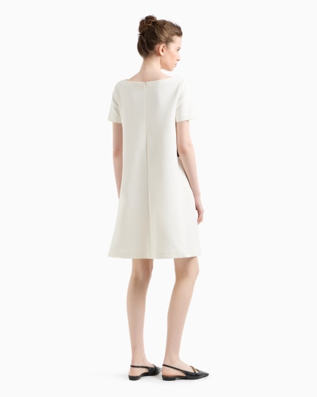 Armani Vestido De Punto Ottoman Con Escote Barco Y Cinturón