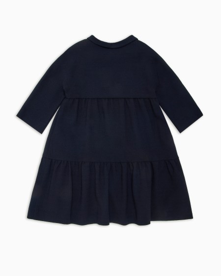 Armani Vestido En Mezcla De Lana Y Viscosa Con Logotipo Bordado