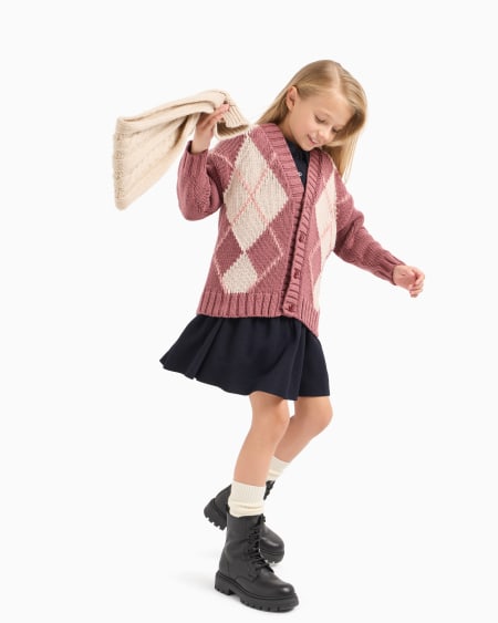 Armani Vestido En Mezcla De Lana Y Viscosa Con Logotipo Bordado