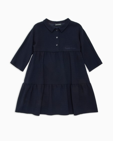 Armani Vestido en mezcla de lana y viscosa con logotipo bordado