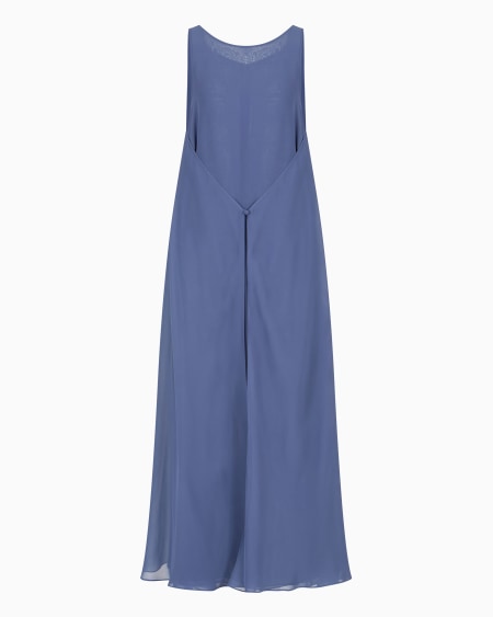 Armani Vestido largo con panel delantero de georgette técnico
