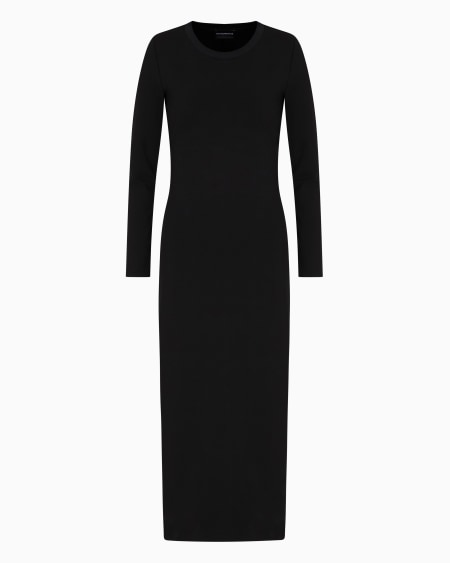Armani Vestido largo de crepé de viscosa con abertura redonda en la espalda