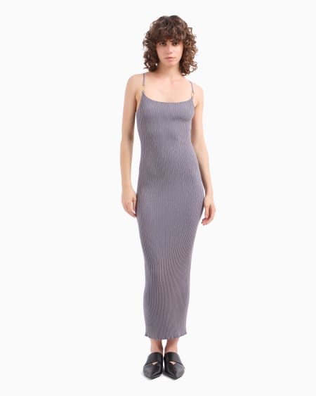 Armani Vestido Largo De Punto Acanalado Dawn To Dusk