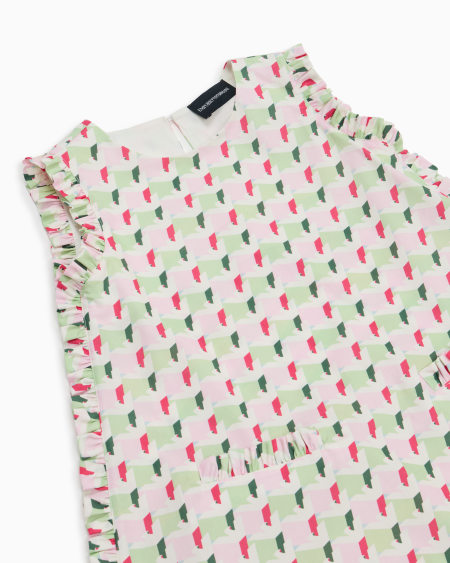 Armani Vestido Sin Mangas De Popelina Con Estampado Integral