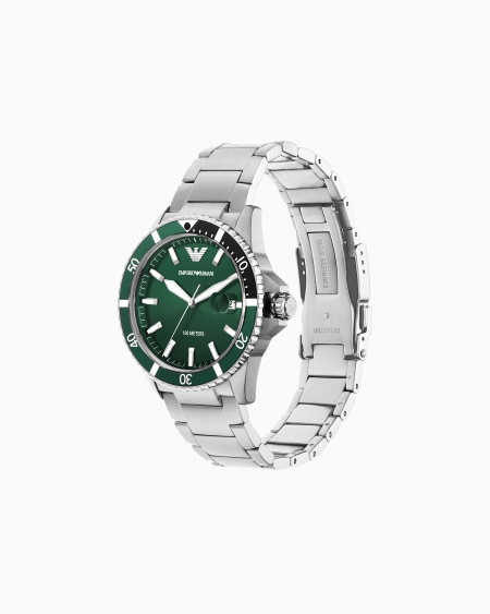 Armani World Explorer Three-Hand Stainless Steel Watch