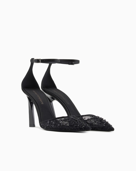 Armani Zapato De Salón De Tejido Bordado Con Correa