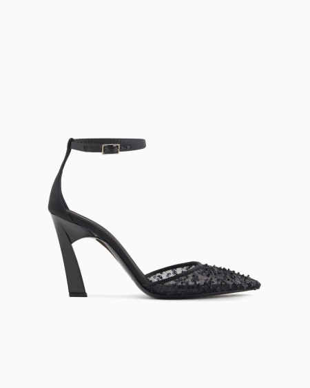 Armani Zapato de salón de tejido bordado con correa