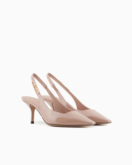 Armani Zapato De Salón Destalonado De Charol Con Placa De águila