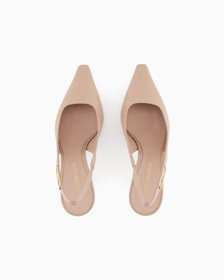 Armani Zapato De Salón Destalonado De Charol Con Placa De águila