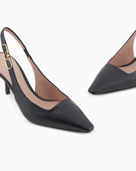 Armani Zapato De Salón Destalonado De Napa Con Placa De águila