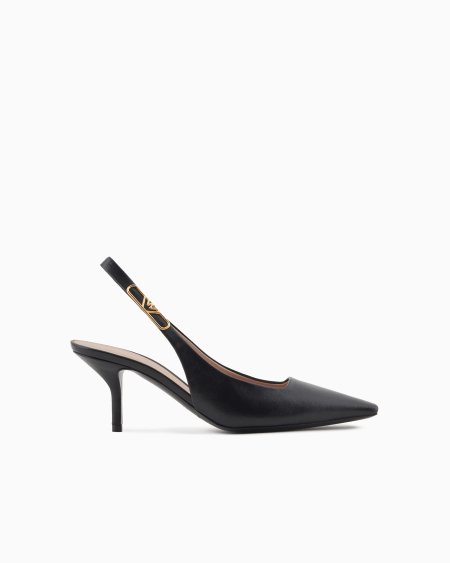 Armani Zapato de salón destalonado de napa con placa de águila