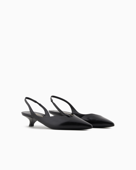 Armani Zapato De Salón Destalonado De Piel Cepillada