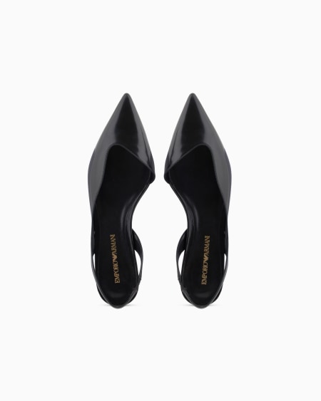 Armani Zapato De Salón Destalonado De Piel Cepillada