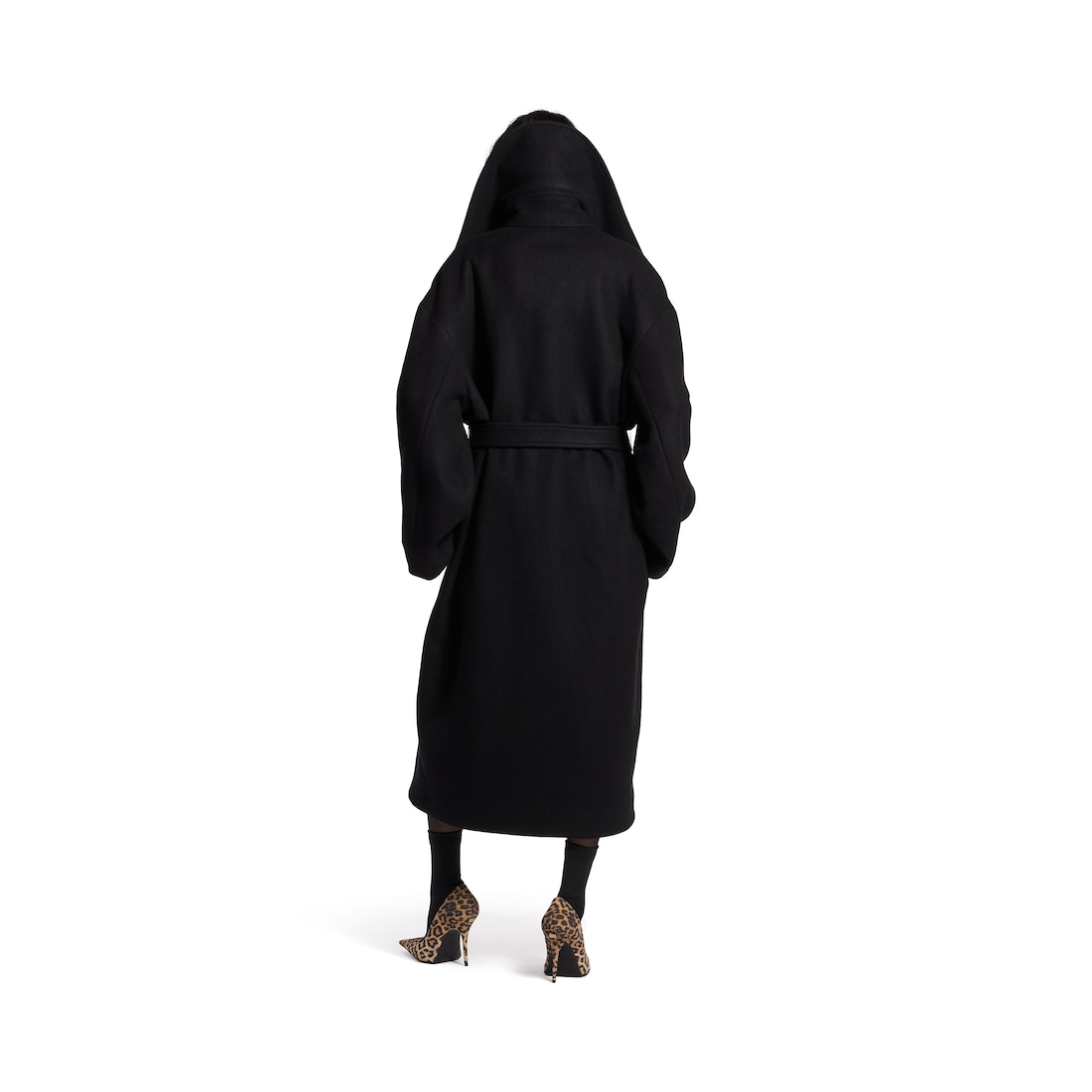 Balenciaga Abrigo De Cuello Alto Para Mujer En Negro