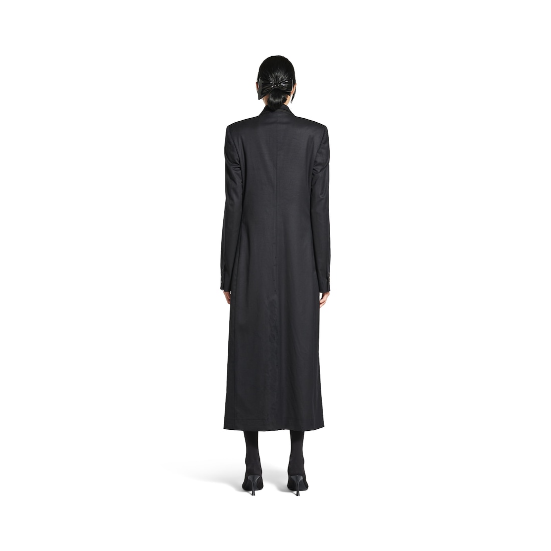 Balenciaga Abrigo Slim Fit Para Mujer En Negro