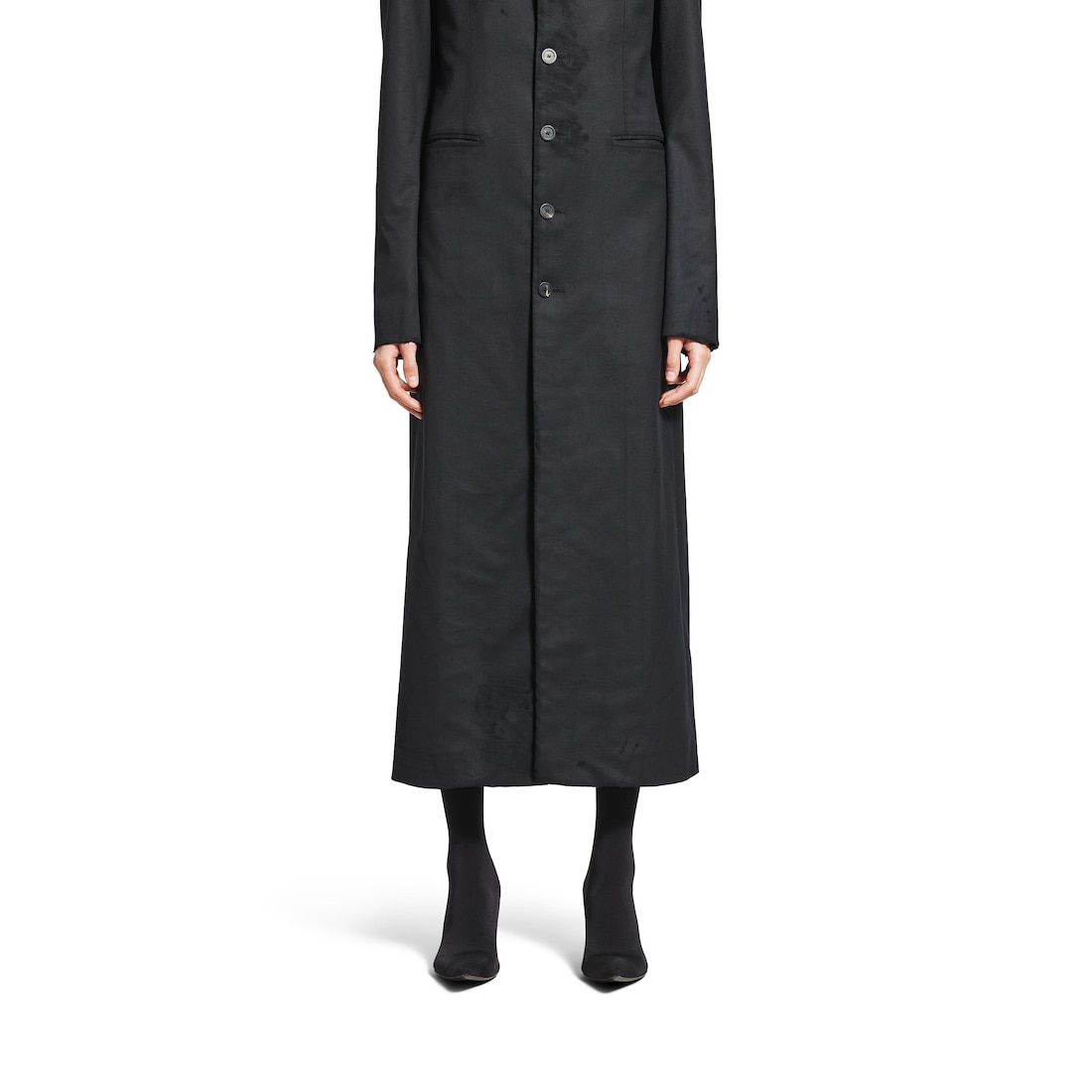 Balenciaga Abrigo Slim Fit Para Mujer En Negro