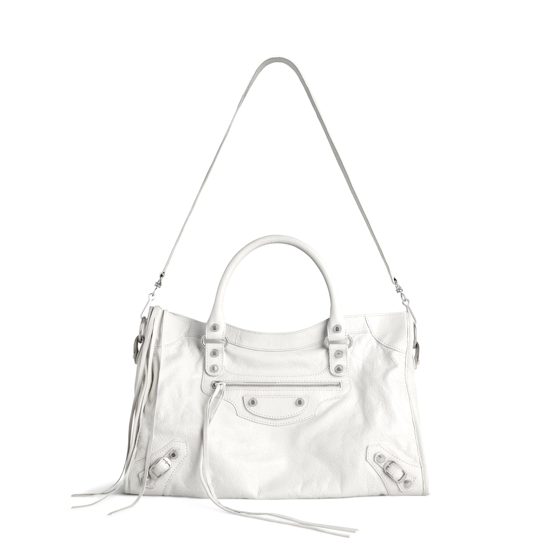 Balenciaga Bolso Le City Mediano En Blanco Óptico