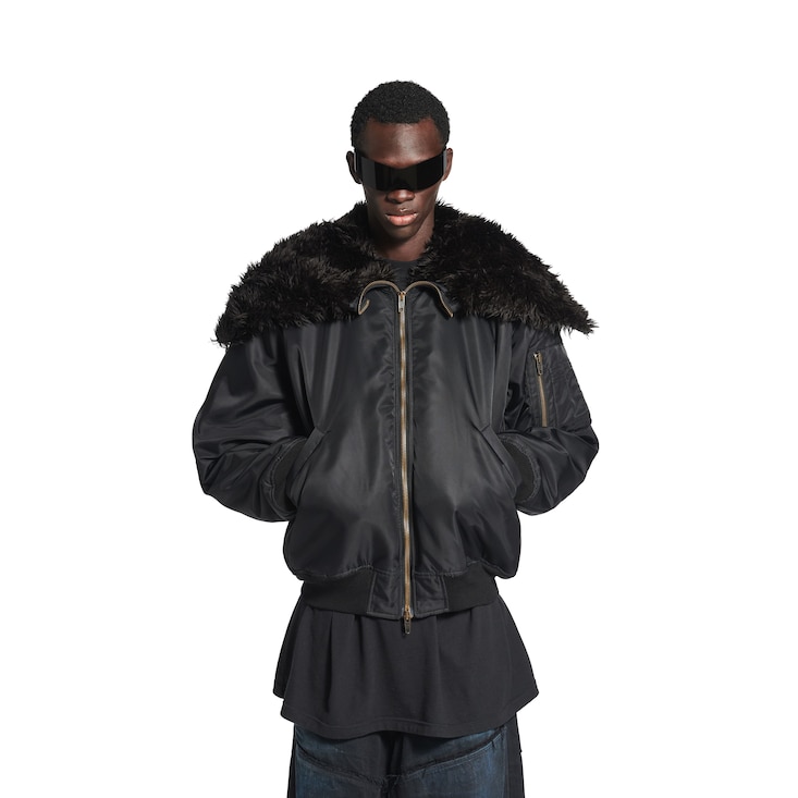 Balenciaga Bomber Con Capucha Para Hombre En Negro