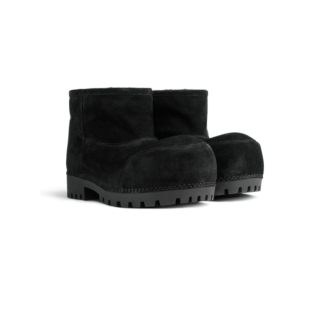 Balenciaga Botín Alaska Fur Para Hombre En Negro