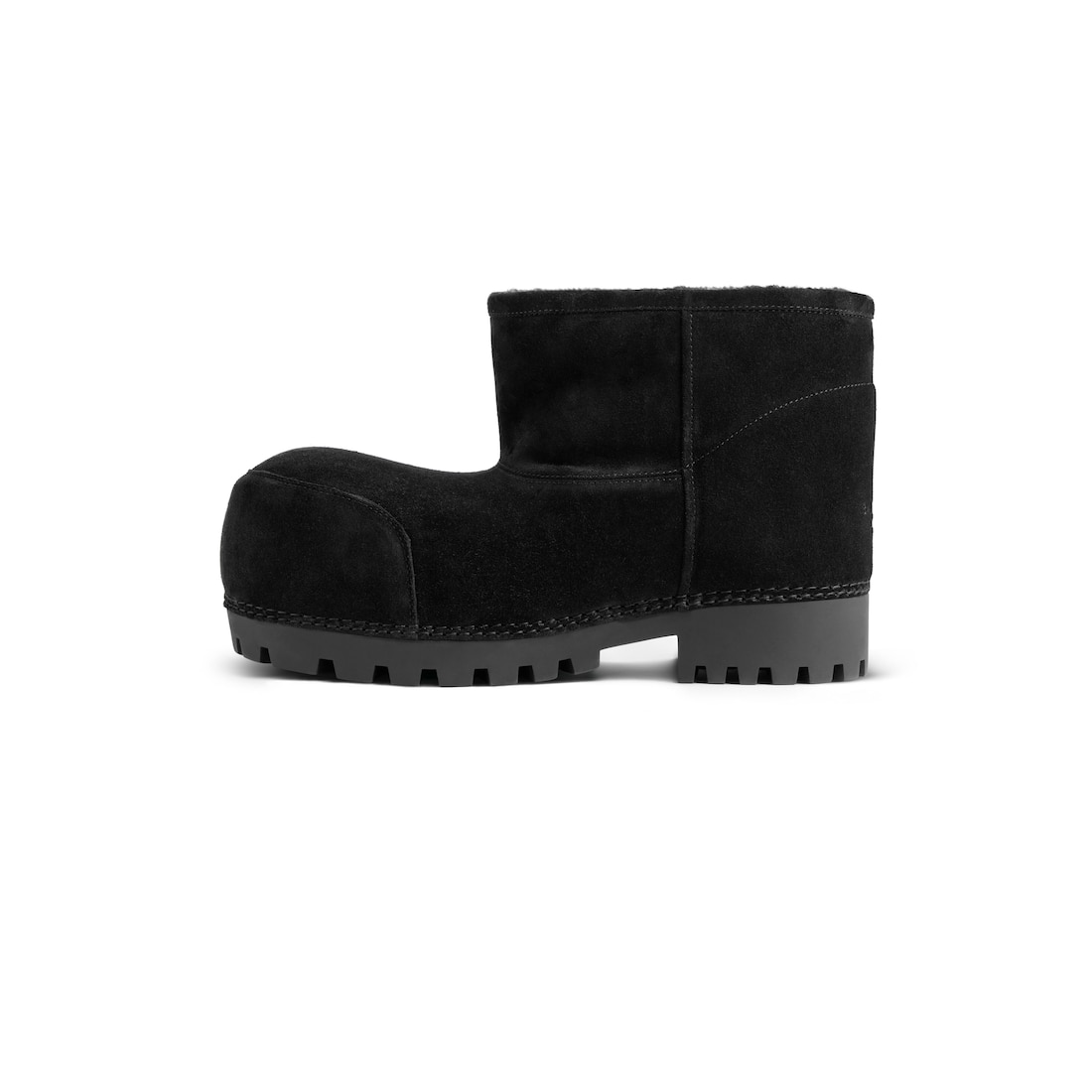 Balenciaga Botín Alaska Fur Para Hombre En Negro