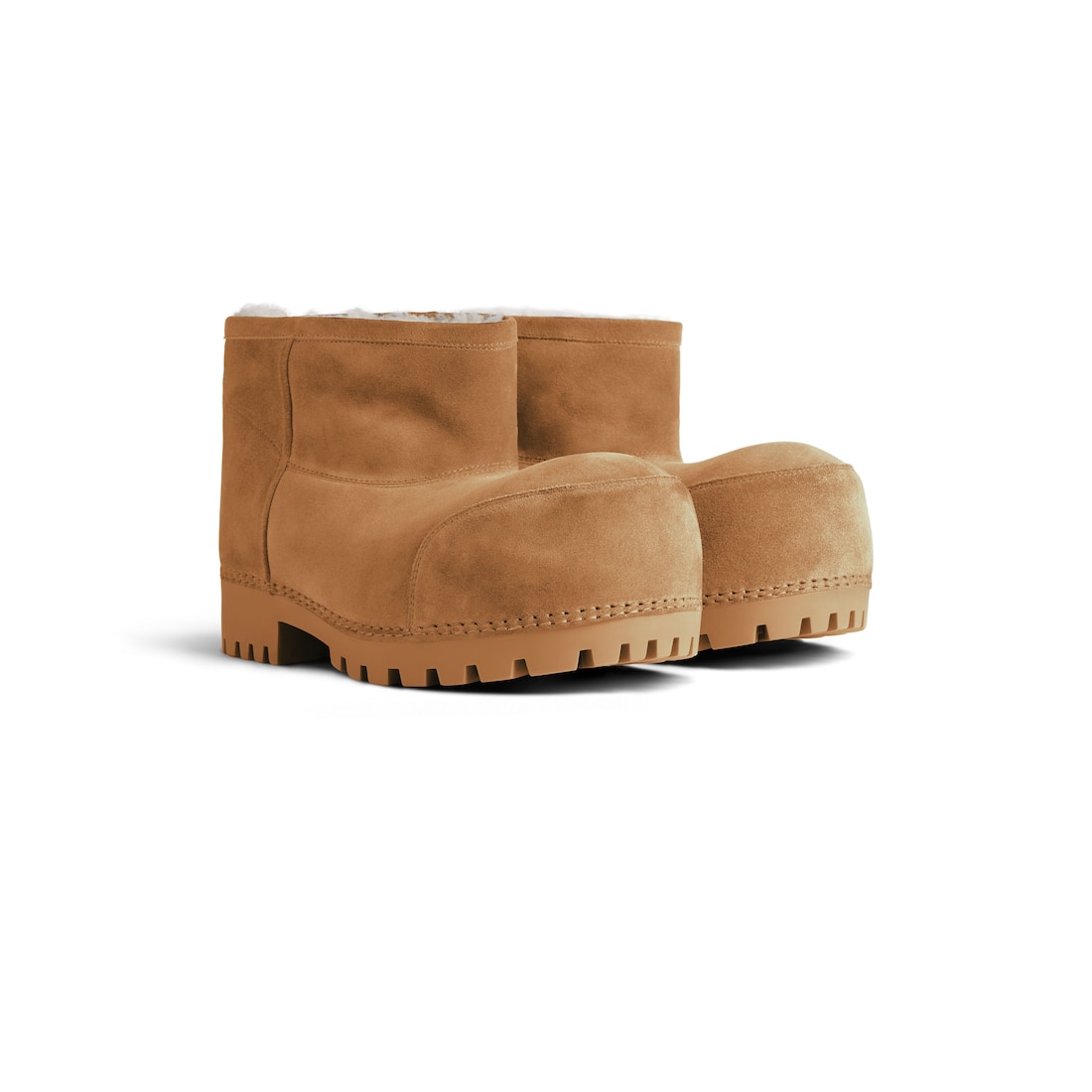 Balenciaga Botín Alaska Fur Para Mujer En Marrón