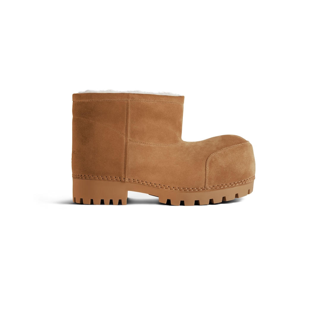 Balenciaga Botín Alaska Fur Para Mujer En Marrón