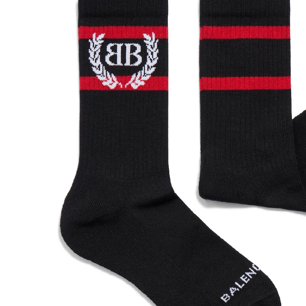 Balenciaga Calcetines Laurel Classic En Negro/rojo