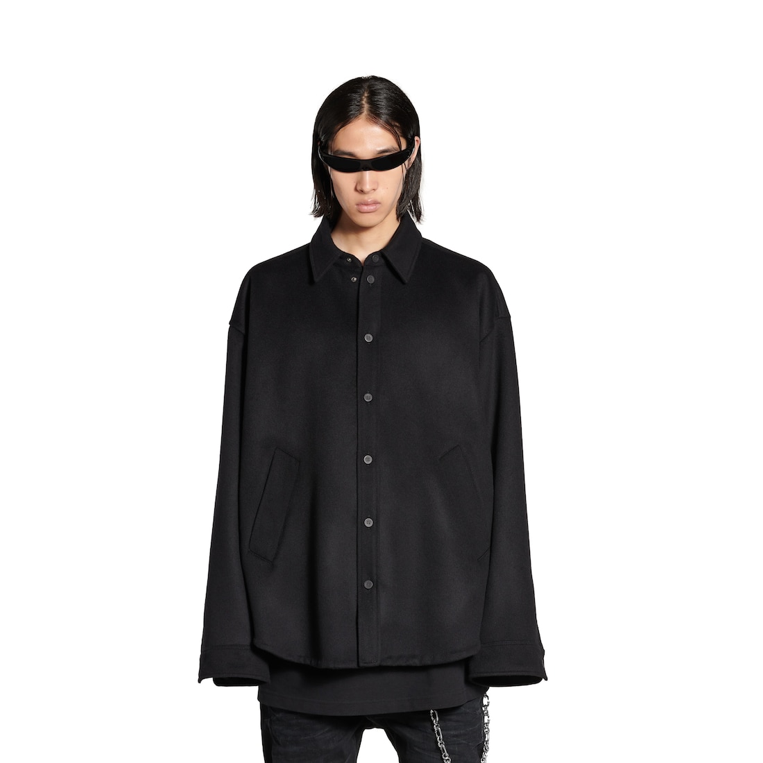 Balenciaga Camisa Acolchada Para Hombre En Negro