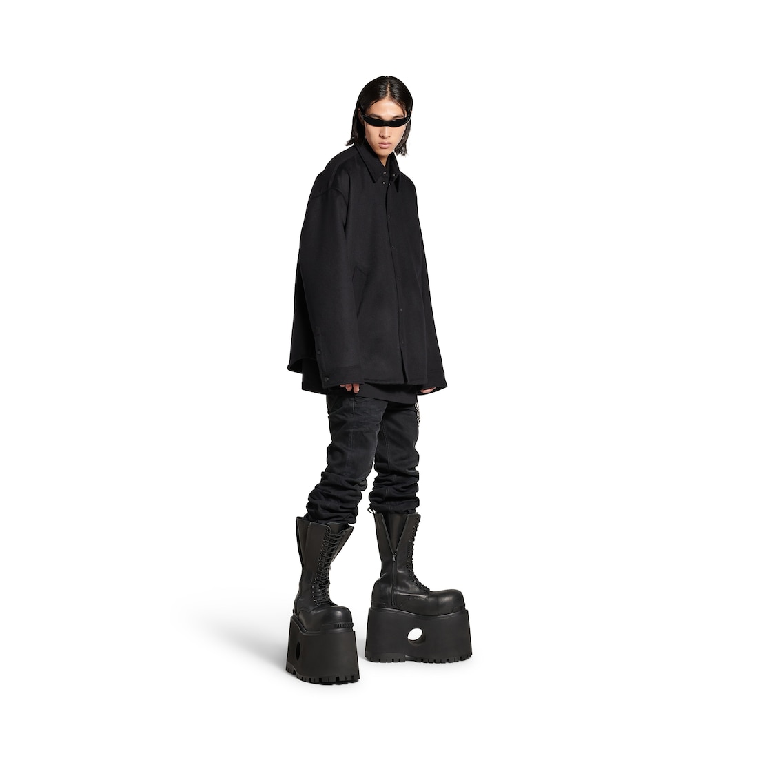 Balenciaga Camisa Acolchada para Hombre en Negro