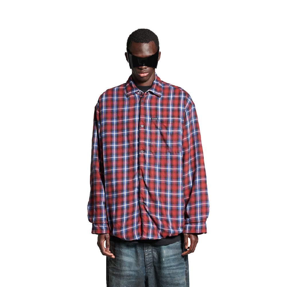 Balenciaga Camisa Forrada Para Hombre En Rojo/azul
