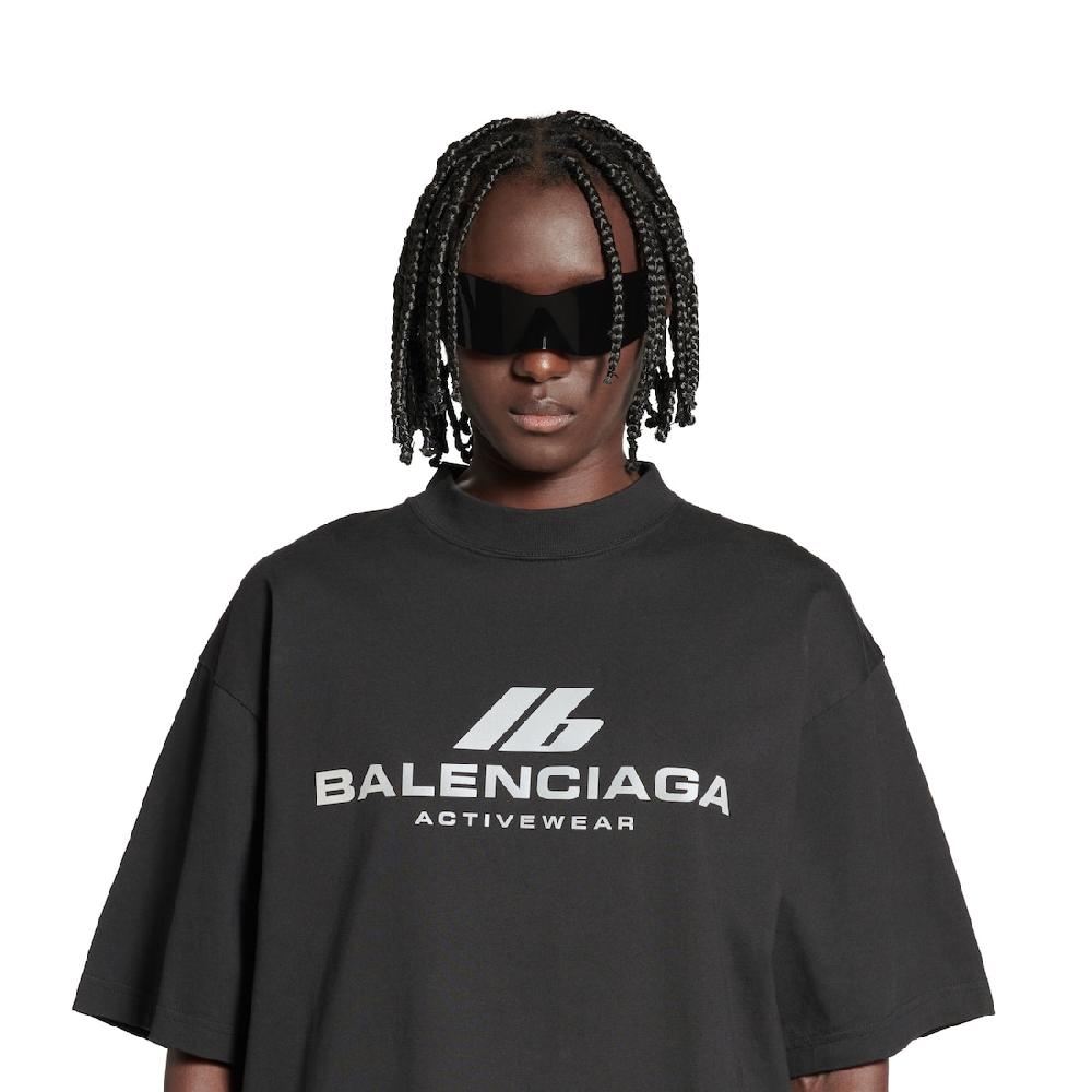 Balenciaga Camiseta Activewear Medium Fit En Negro