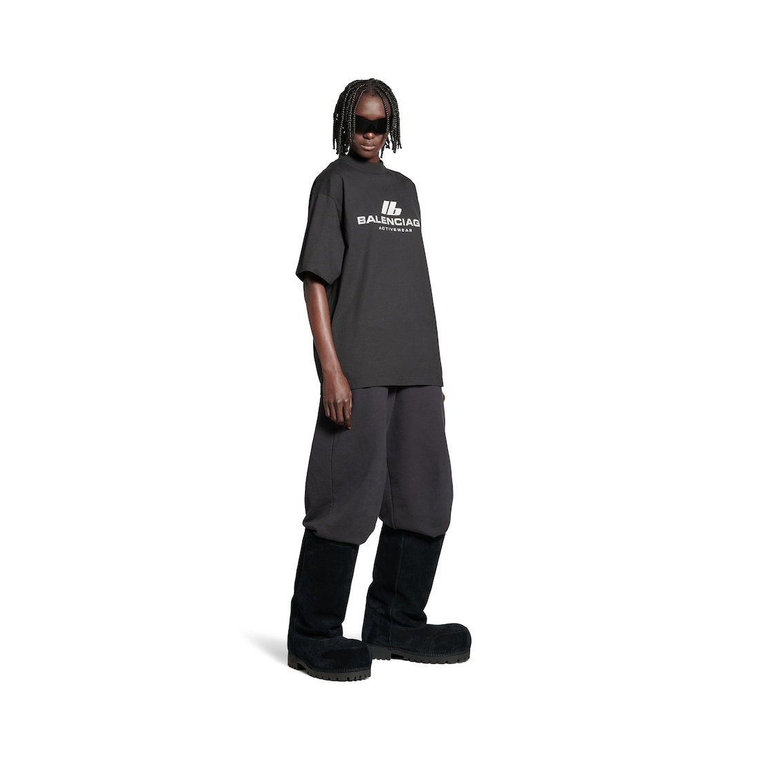 Balenciaga Camiseta Activewear Medium Fit en Negro