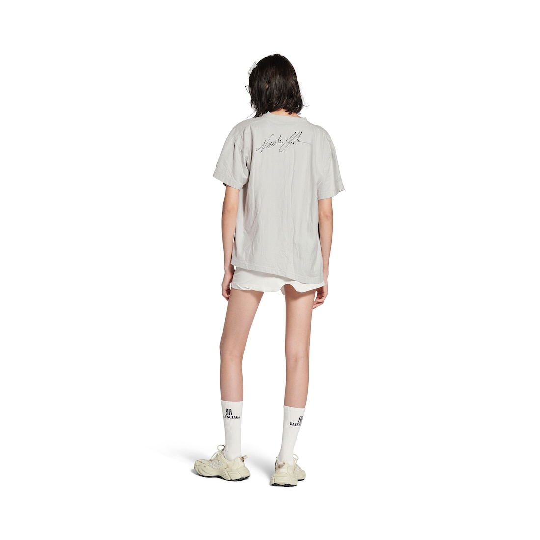Balenciaga Camiseta Boxy Nicole En Blanco