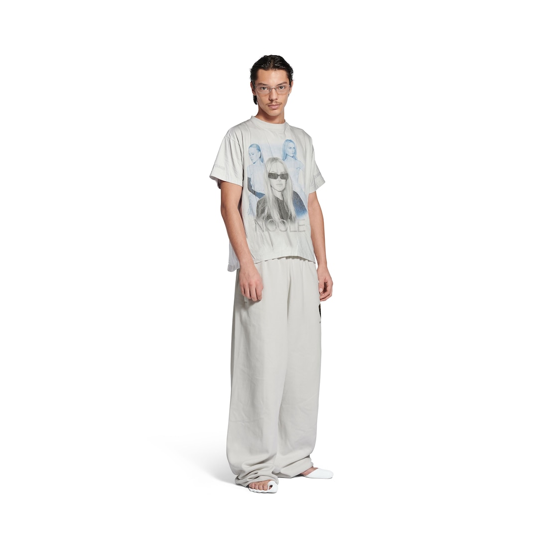 Balenciaga Camiseta Boxy Nicole En Blanco