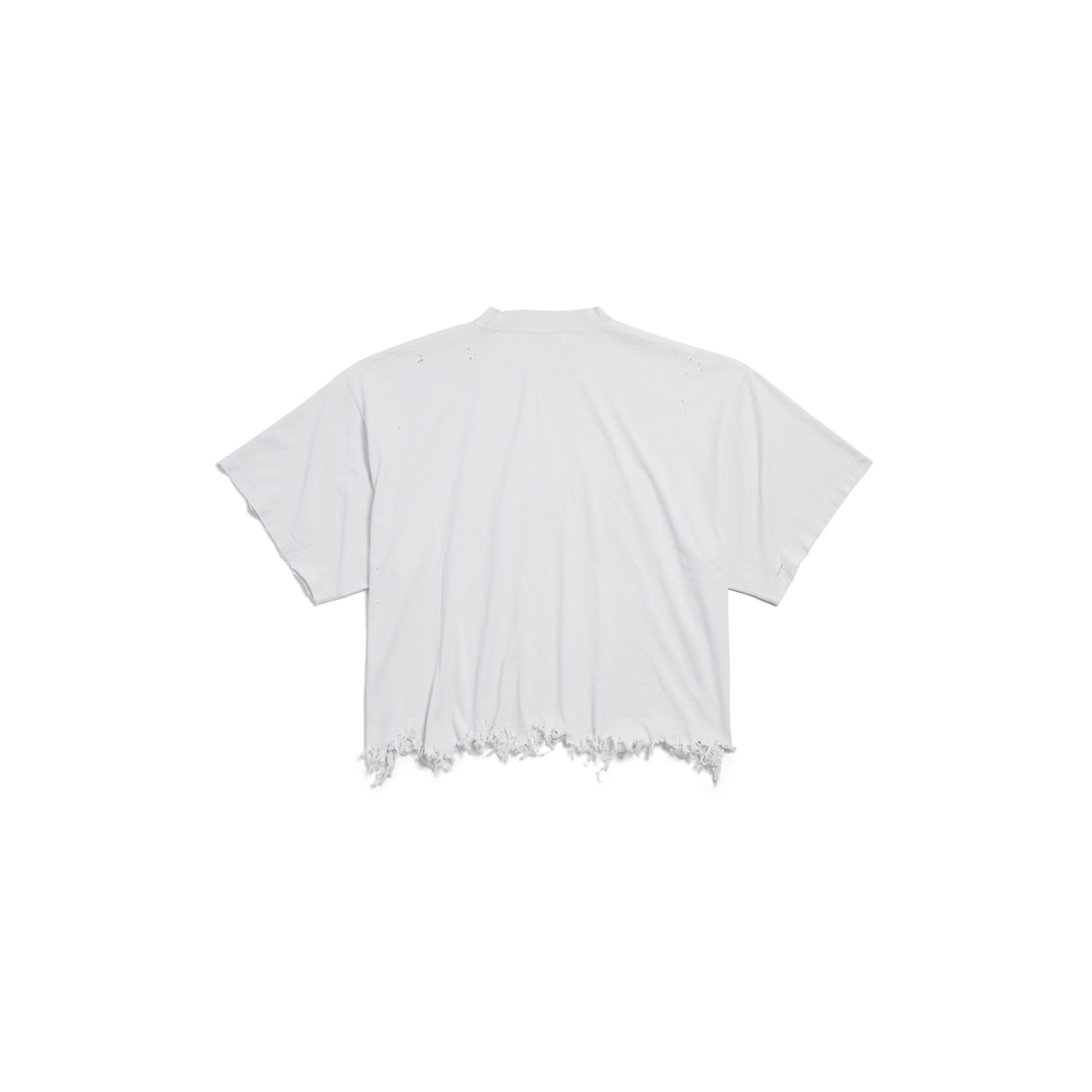 Balenciaga Camiseta Cropped Para Mujer En Blanco