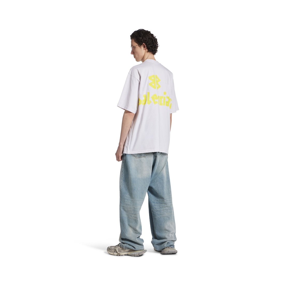 Balenciaga Camiseta Tape Type Medium Fit En Blanco