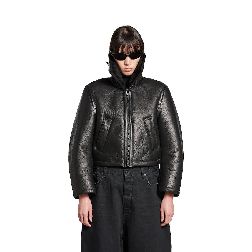 Balenciaga Chaqueta Aviator Para Mujer En Negro