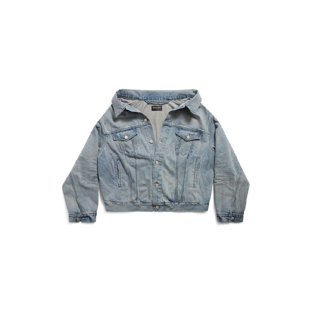 Balenciaga Chaqueta Off Shoulder En Azul Claro