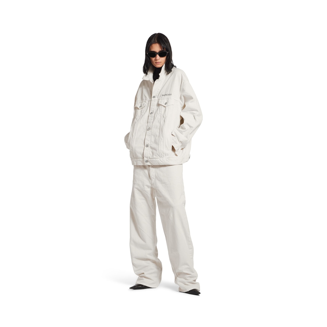 Balenciaga Chaqueta Vaquera Regular Fit en Blanco
