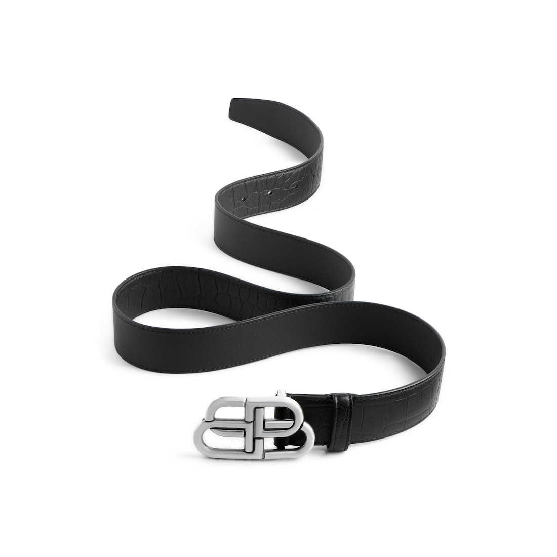 Balenciaga Cinturón Ancho Bb Para Hombre En Negro