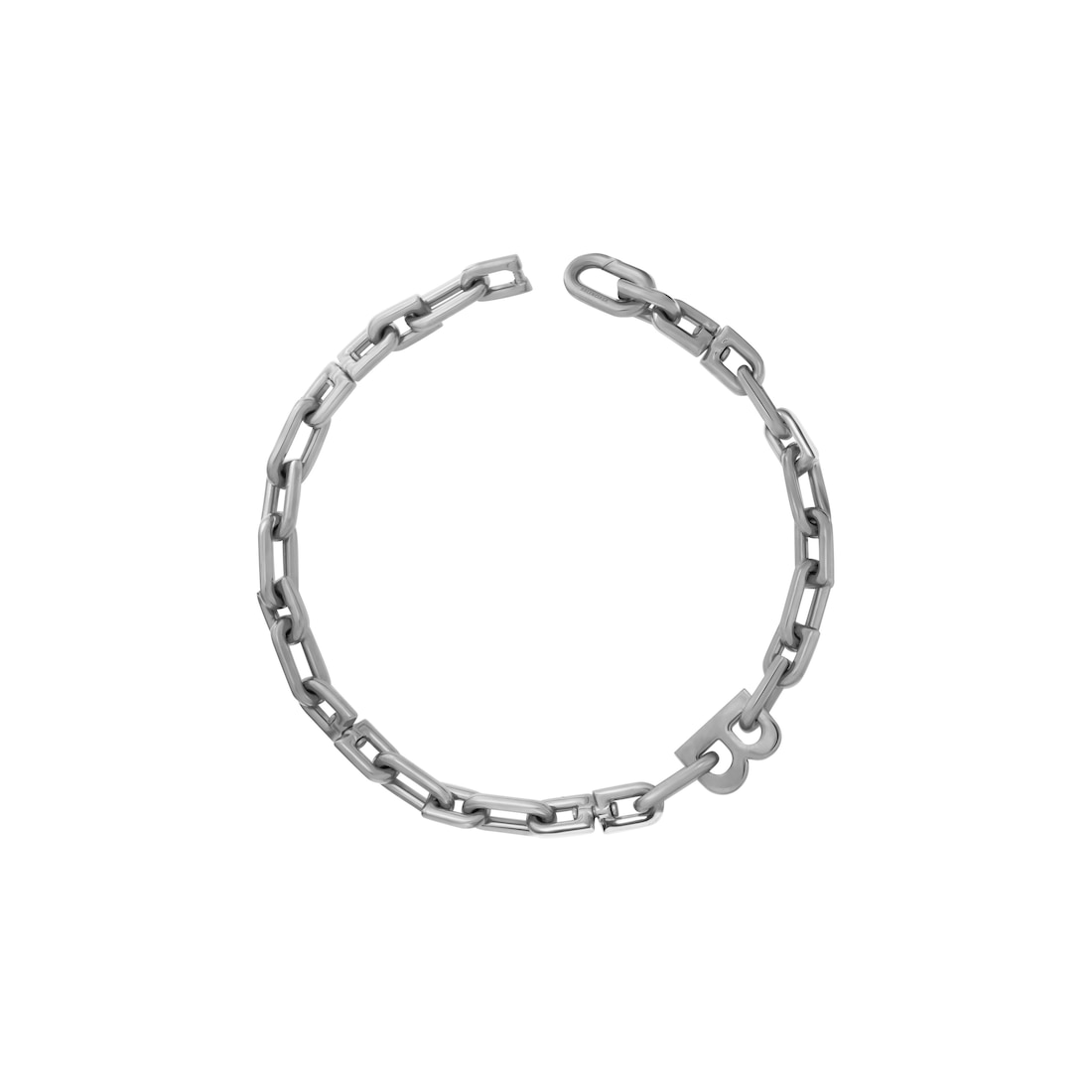 Balenciaga Collar Fino B Chain En Plateado