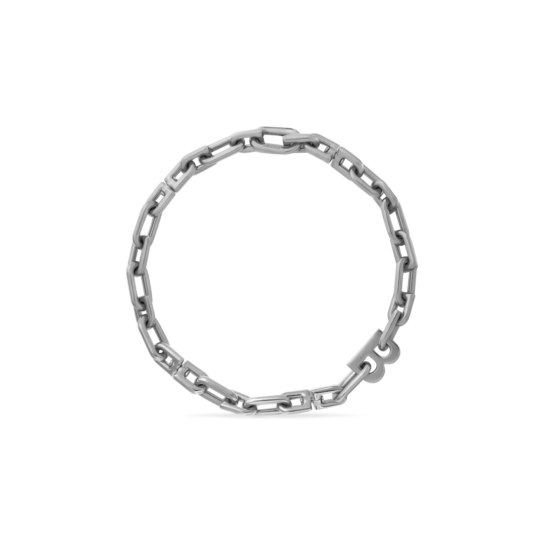 Balenciaga Collar Fino B Chain en Plateado