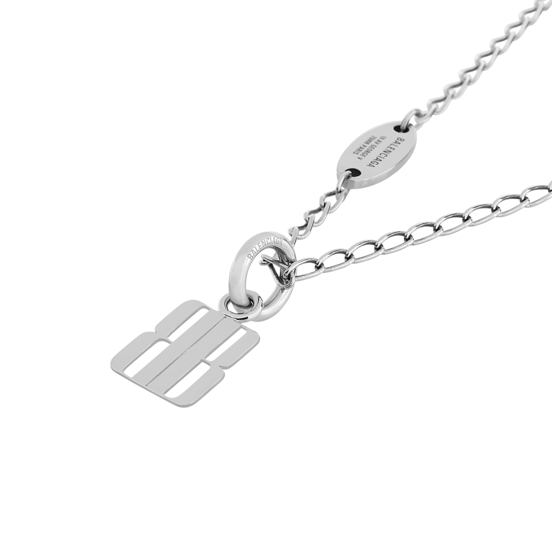 Balenciaga Collar Fino Nano En Plateado