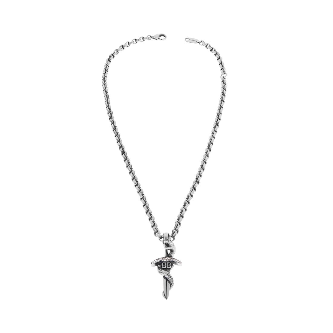 Balenciaga Collar Goth Snake En Plateado Antiguo