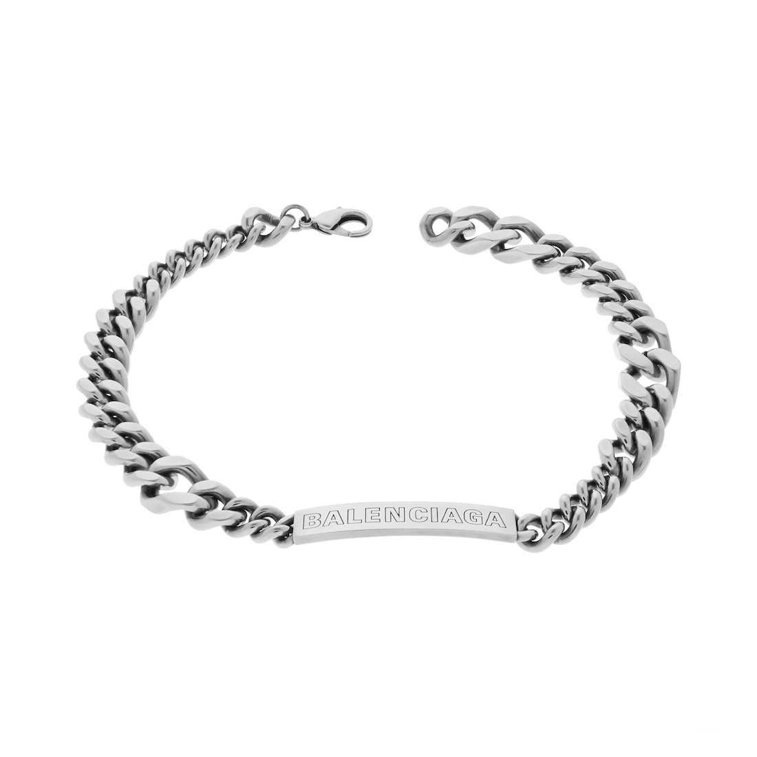 Balenciaga Collar Plate Twist En Plateado Antiguo