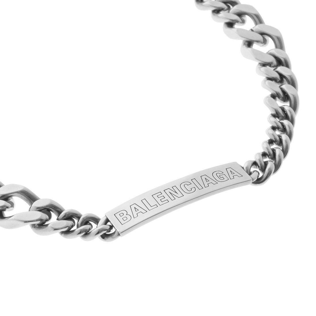 Balenciaga Collar Plate Twist En Plateado Antiguo