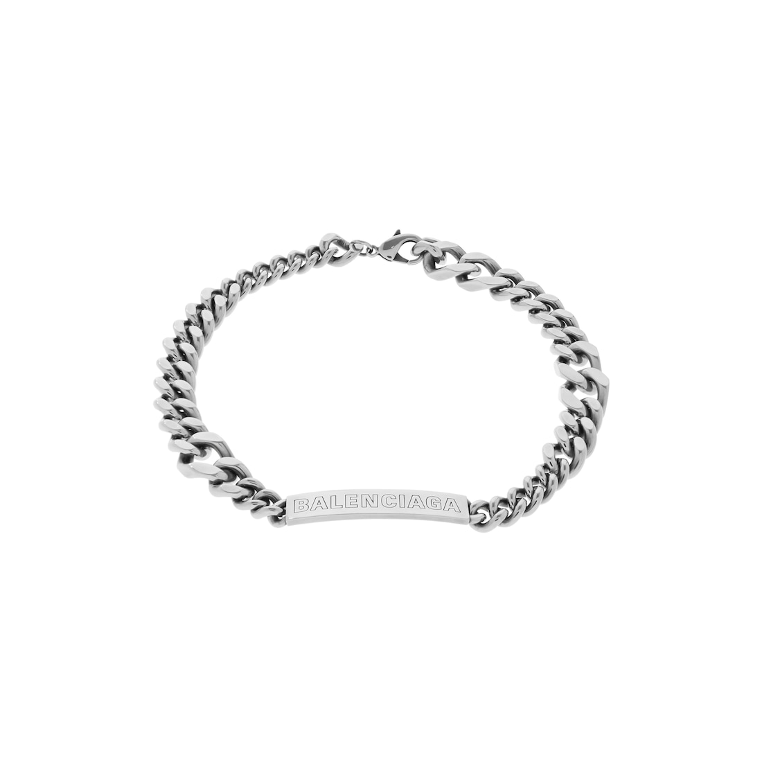 Balenciaga Collar Plate Twist en Plateado Antiguo