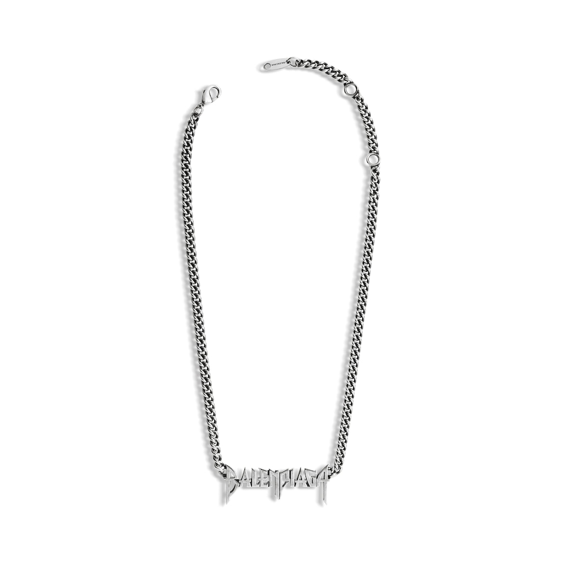 Balenciaga Collar Typo Metal En Plateado